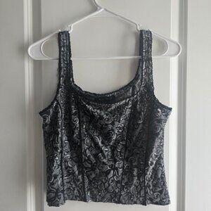 White House Black Market Gray Bustier Tank Top